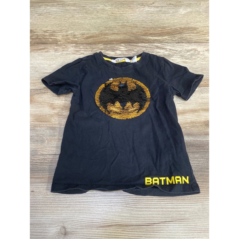 H&M x DC Batman Flip Sequin Shirt Black sz 4-6 Black 4T