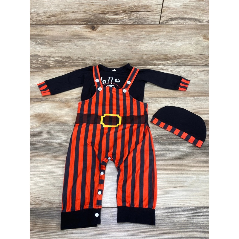 Halloween Pirate 3pc Black/Red Romper Set sz 12m