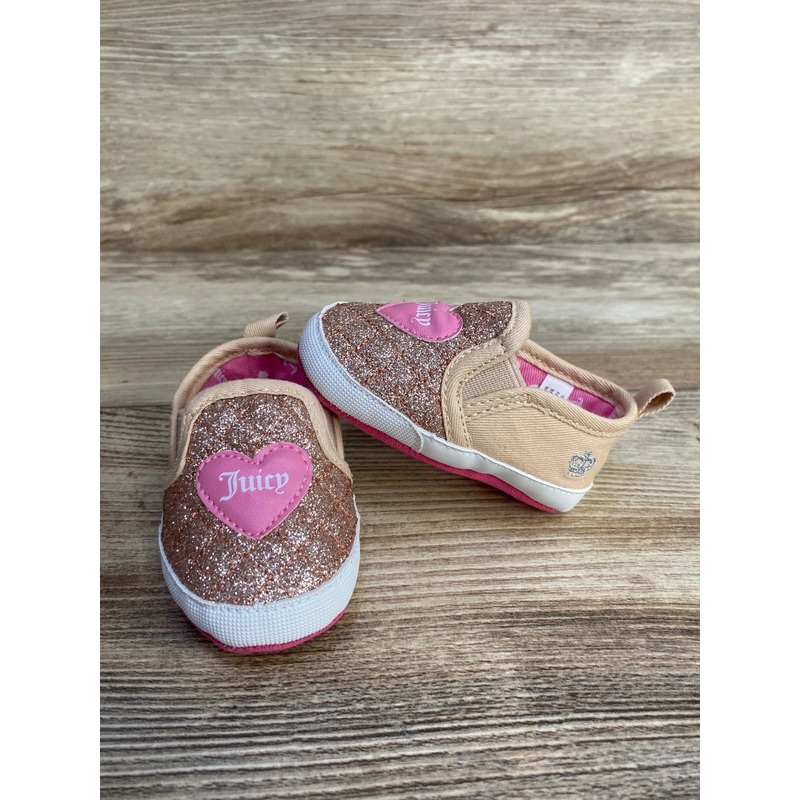 Juicy Couture Walnut Creek Glitter & Heart Logo Loafers sz 1c