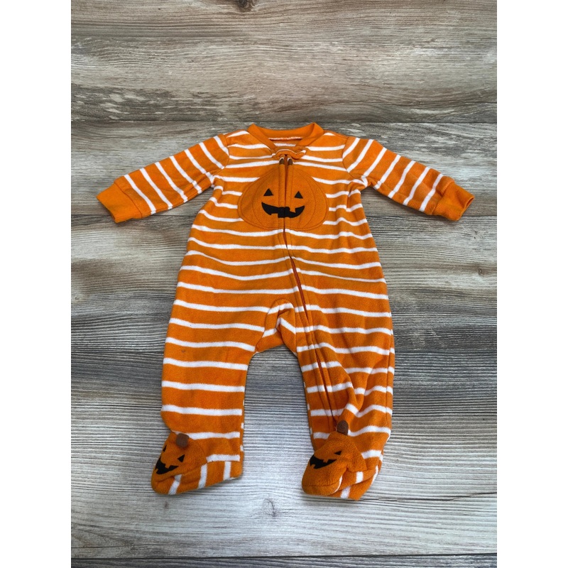 Just One You Pumpkin Striped Sleeper Orange Sz 3m