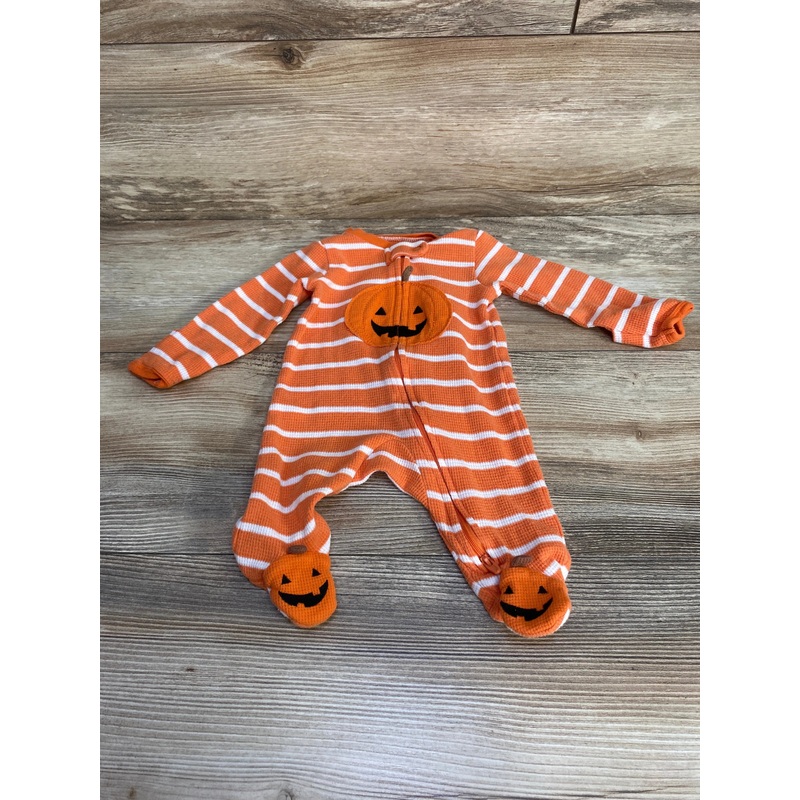 Just One You Striped Pumpkin Sleeper Orange sz Newborn Orange Newborn