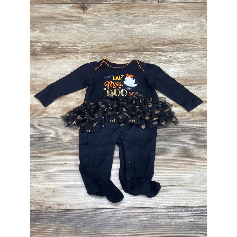 Koalakids Tutu Footed Coverall ‘Little Miss Boo tiful’ Black Sz 0-3m