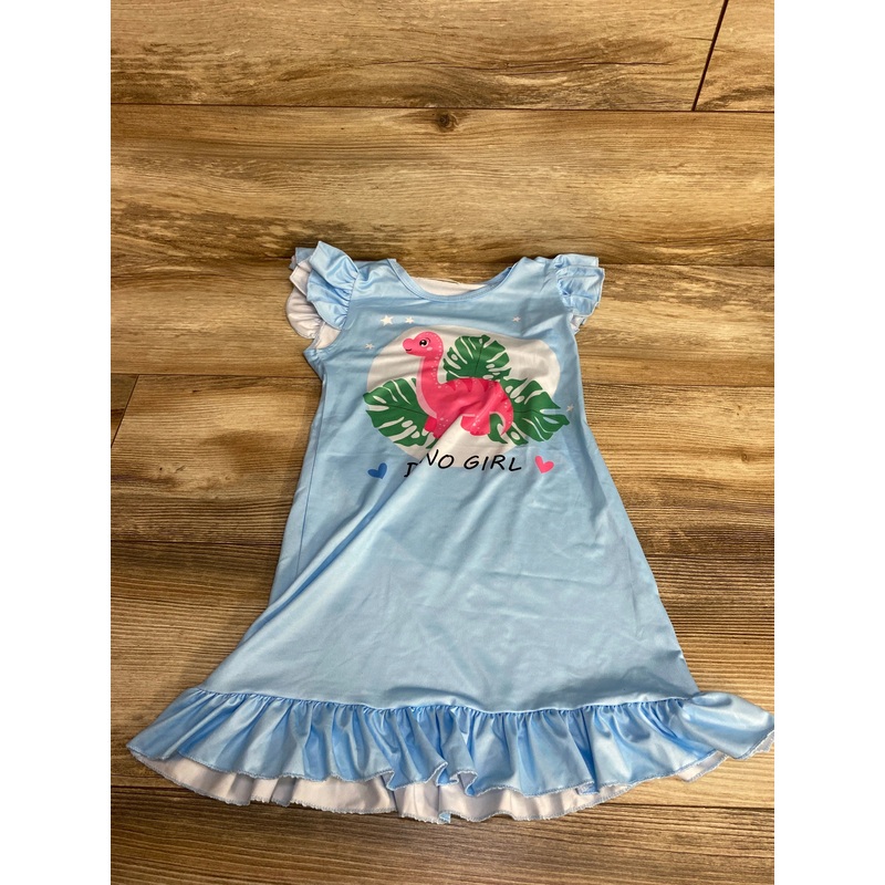 Ling Qi Shi Zu Dinosaur Nightgown Blue sz 4T Blue 4T