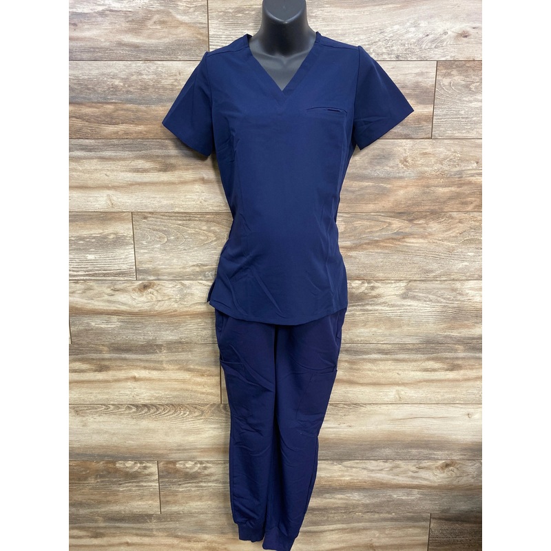 Mandala 2pc Scrub Tops & Jogger  Pants Navy sz XS Navy Maternity XS