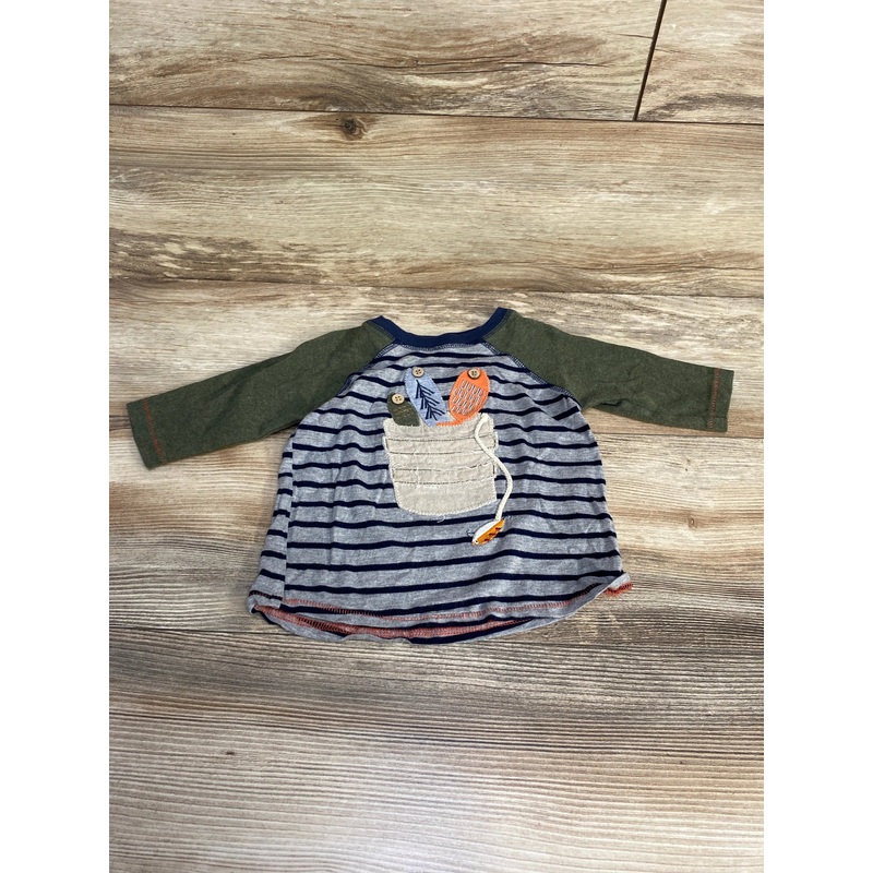 Mud Pie Fish Applique Raglan Shirt Green sz 12-18m Green 12m