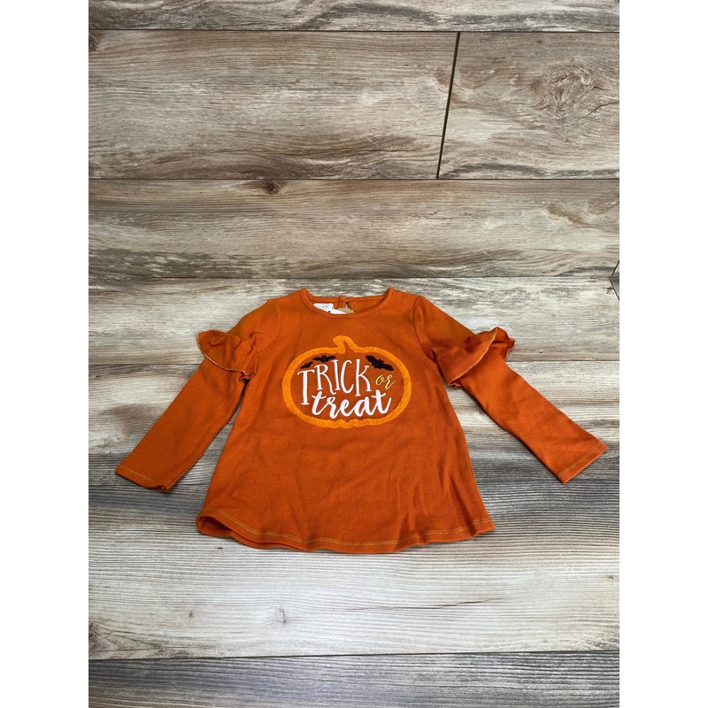 NEW Mudpie Trick Or Treat Shirt Orange sz 2-3T