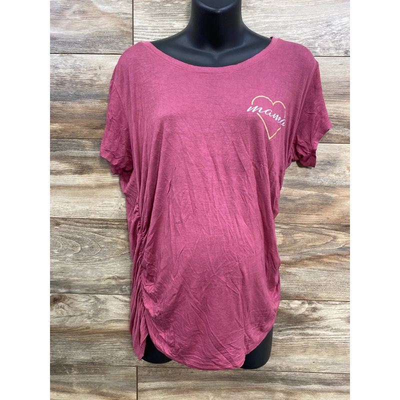 Obsessive Love Mama Ruched Shirt Pink sz Large Pink Maternity Large