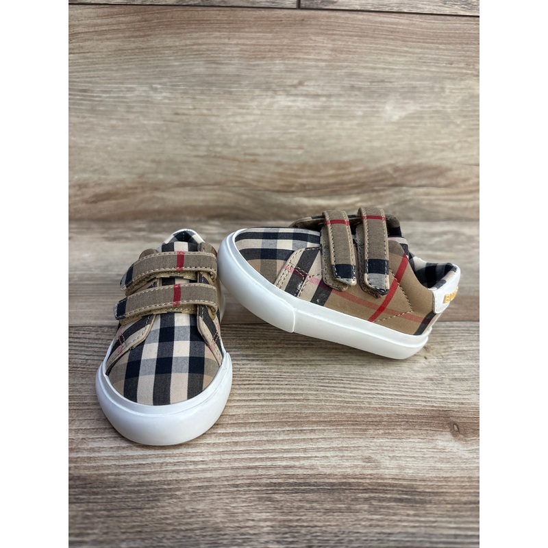 Burberry Check & Leather Sneakers Sand sz 3c