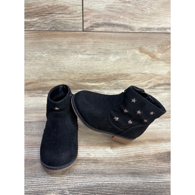 Cat & Jack Star Opal Zipper Ankle Boots Black sz 5c
