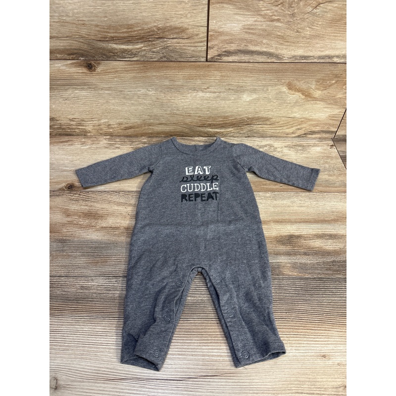 First Impressions Eat, Sleep, Cuddle, Repeat Coverall Grey sz 0-3m Newborn Grey