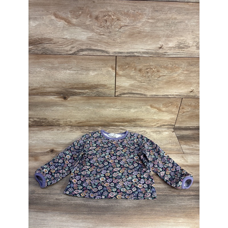 H&M Purple Floral Sweatshirt sz 3/4T Navy 3T Girls