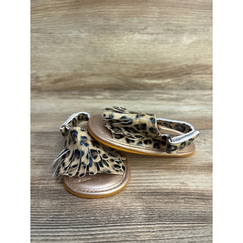 Koshine Tassel Leopard Print Sandals sz 4c