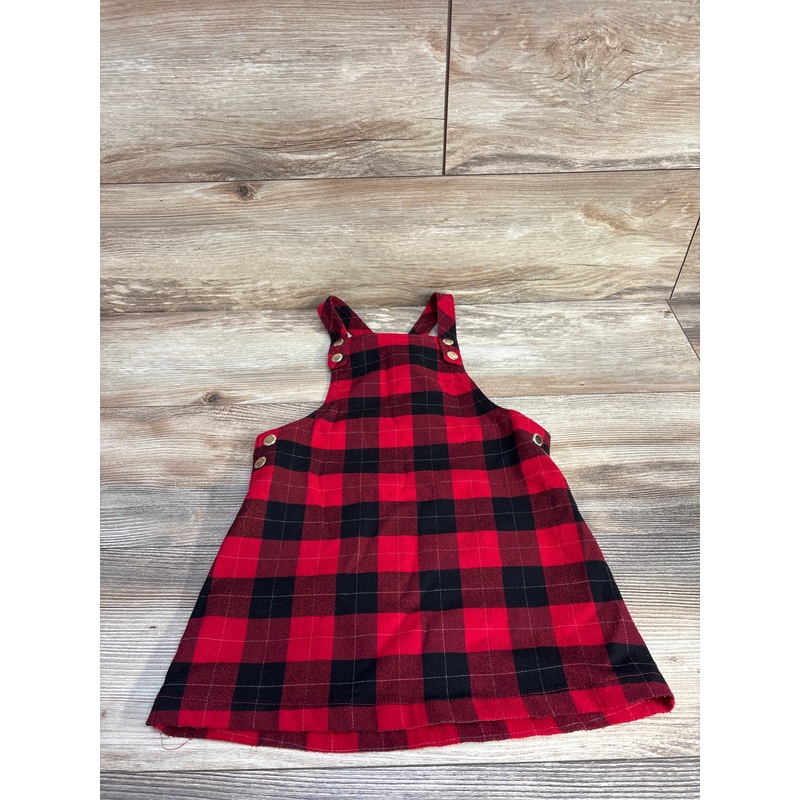 Max Studio Buffalo Plaid Jumper Dress Red sz 4T Red 4T Girls