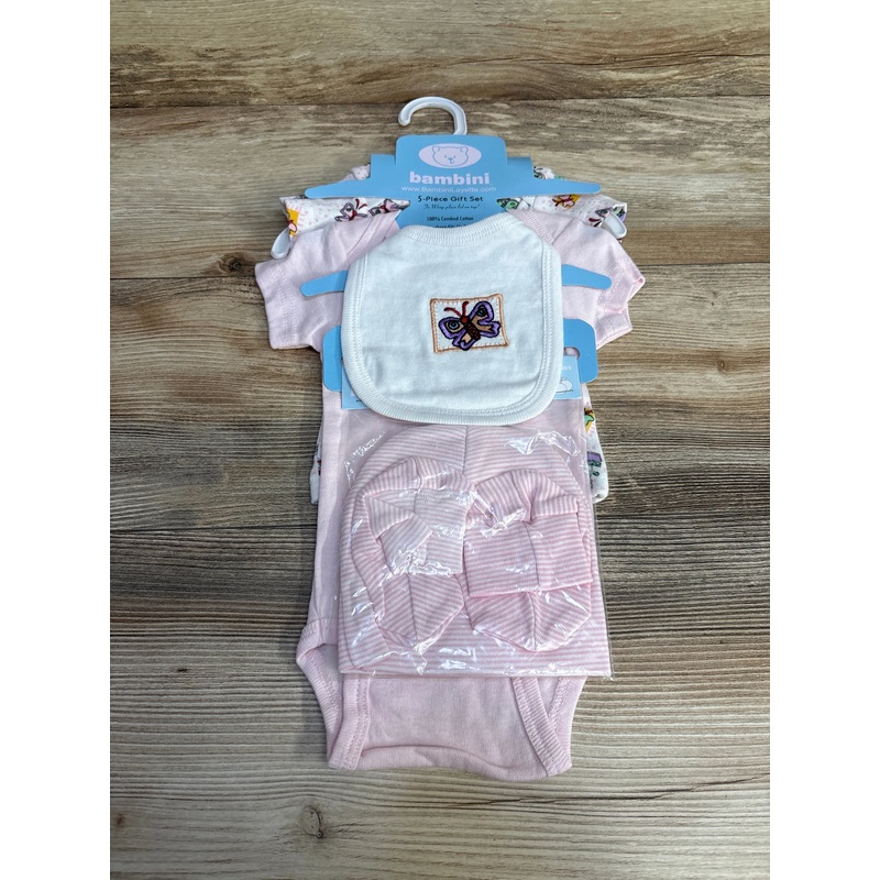 NEW Bambini 5pc Gift Set Pink sz Newborn Multicolor