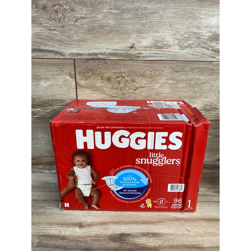 NEW Box of Huggies Little Snugglers Baby Diapers 96ct. Size 1