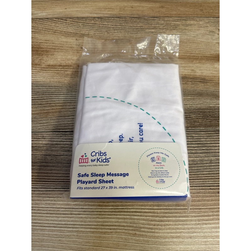 NEW Cribs for Kids Safe Sleep Message Playard Sheet