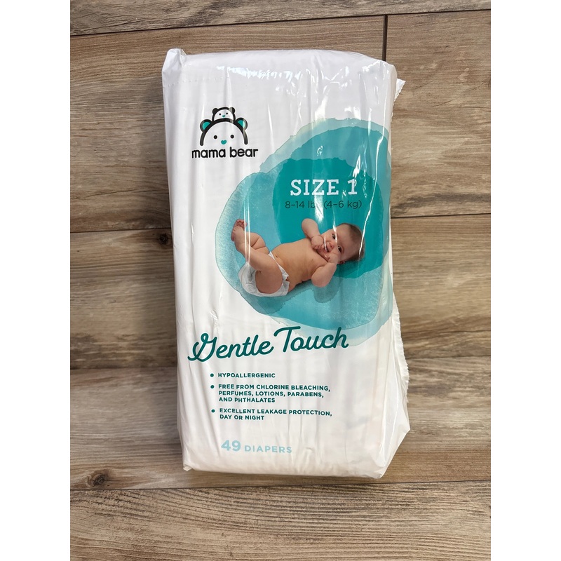 NEW Mama Bear Gentle Touch Diapers, Size 1, 49 Count