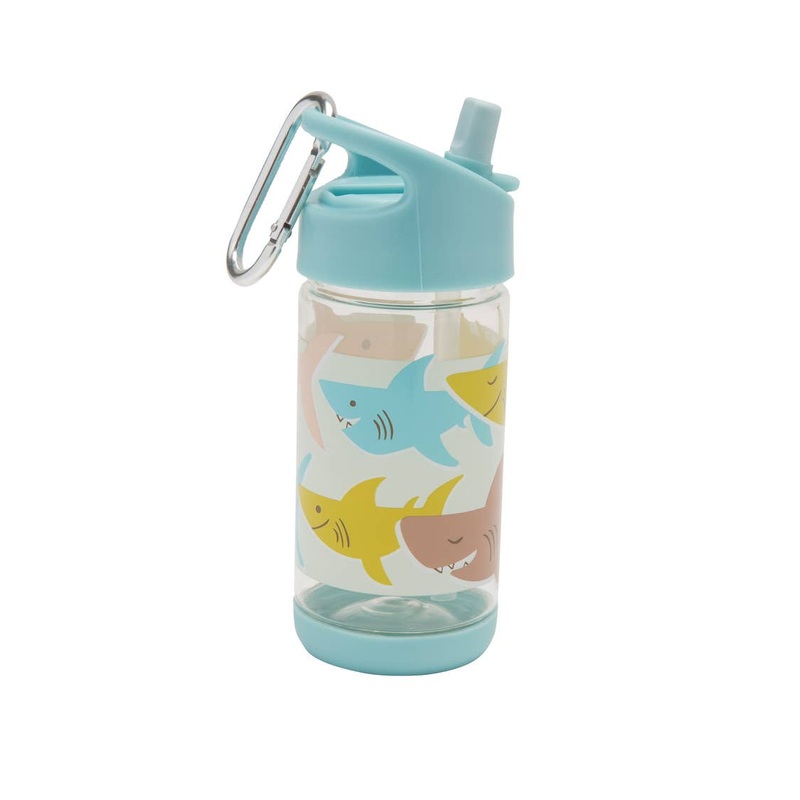Clear Tritan Flip & Sip Water Bottle – Smiley Shark
