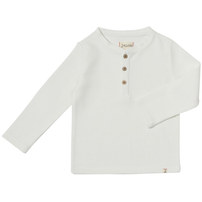 Harvard Henley – White Waffle 6-9m