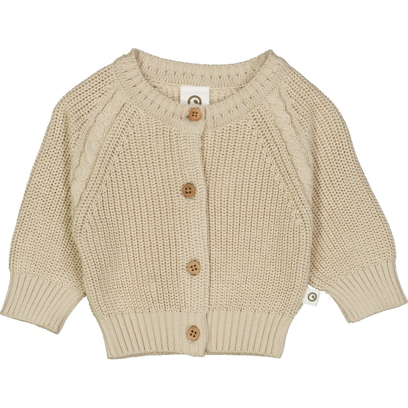 Knit Chunky Cardigan – Oat 0-3m