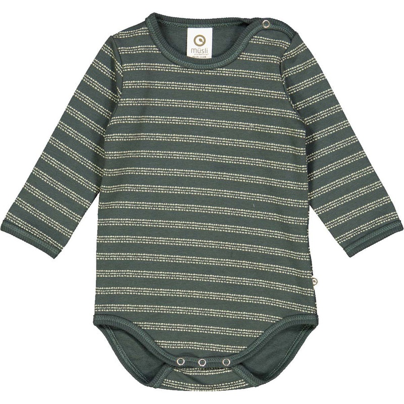 Long Sleeve Bodysuit – Balance Green Stripe 0-3m