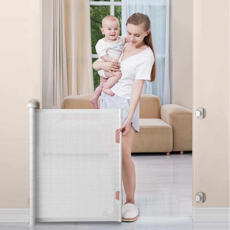 NEW Retractable Baby Gate up to 55″ White