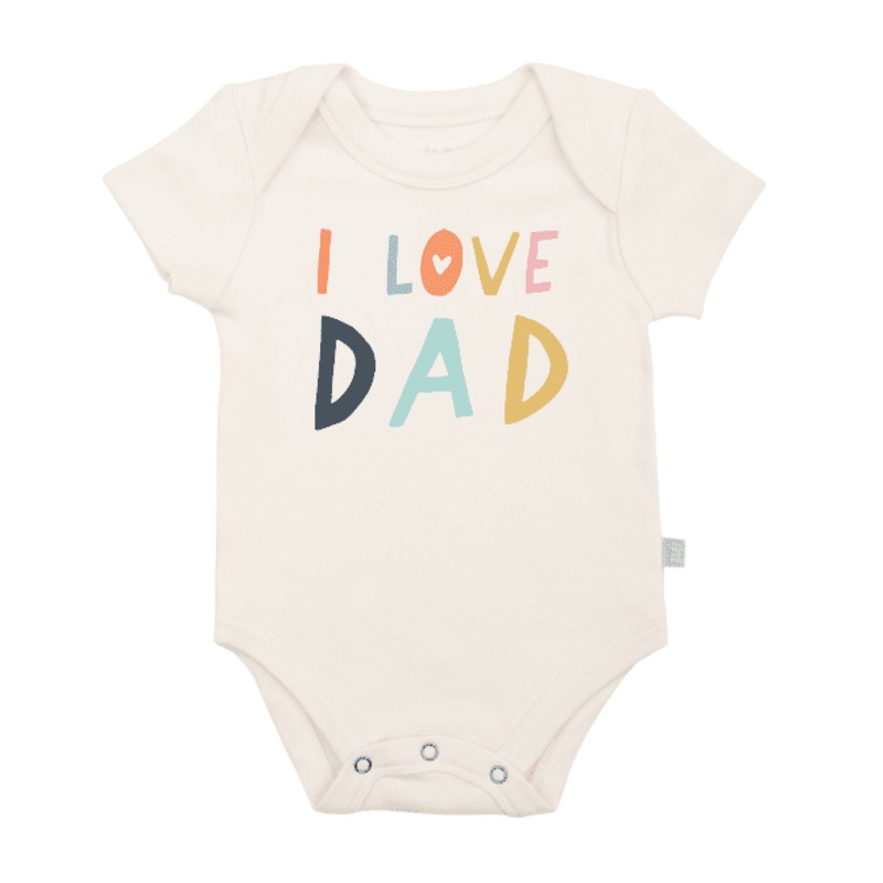 Organic Cotton Graphic Onesie – “Love Dad” 0-3m