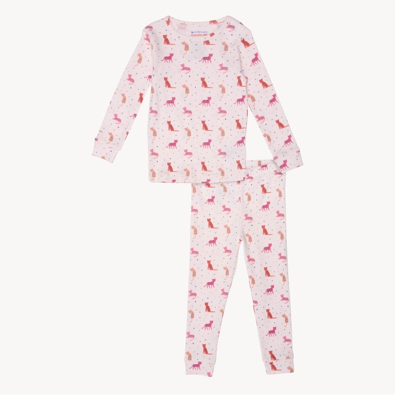 Organic Cotton Long Sleeve Pajamas – Cheetah Bonita 2T
