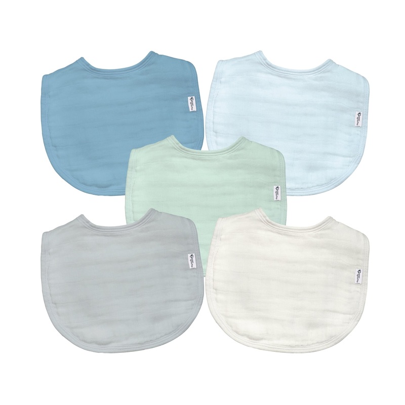 Organic Cotton Muslin Bibs (Pack of 5) – Various Colors Blueberry