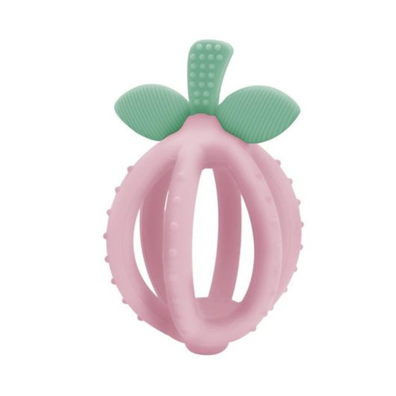 Bitzy Biter Teething Ball and Training Toothbrush – Pink Pink Lemonade