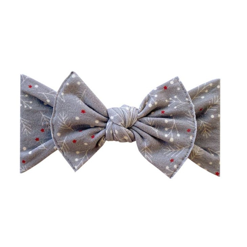 Holiday Printed Knot Bow Headband – Various Colors Berries