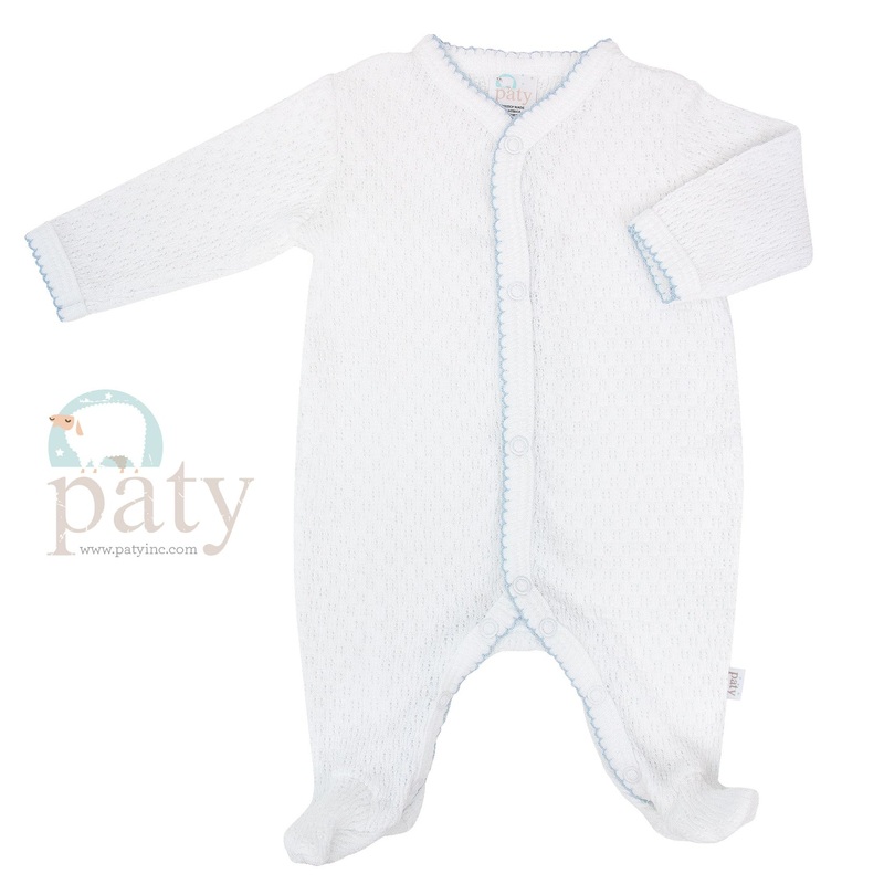 Knit Footie – Blue NB