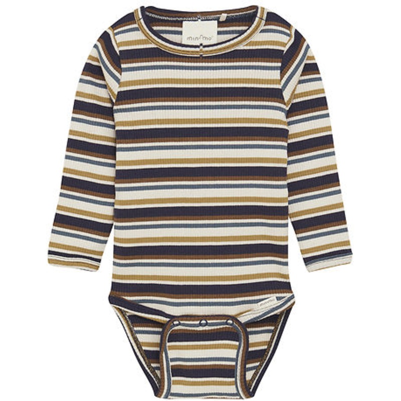 Long Sleeve Ribbed Bodysuit – Parisian Night Stripe 62 (3M)
