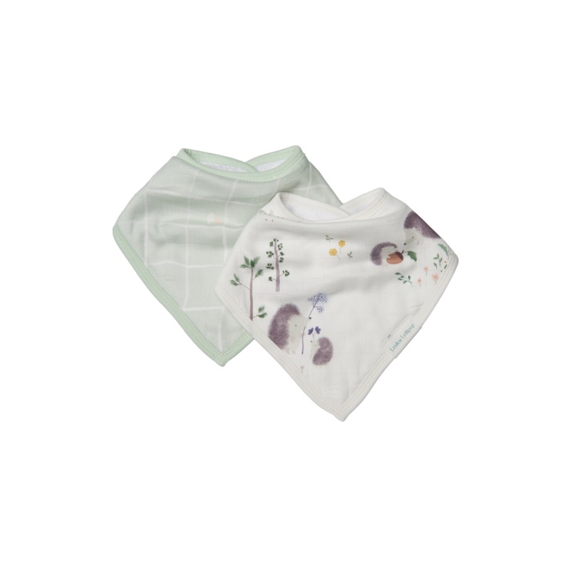 Luxe Muslin Bandana Bib Set – Hedgehogs