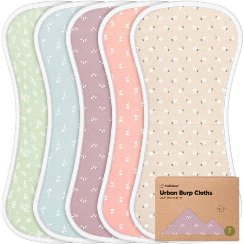 Organic Burp Cloths Blooms – Set of 5