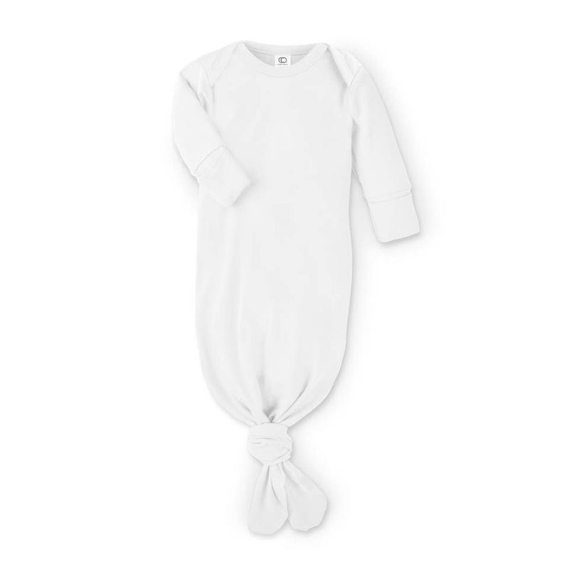 Organic Newborn Infant Gown – White NB