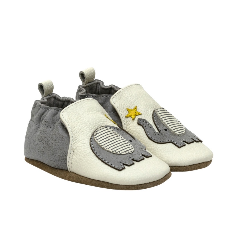 Soft Sole Baby Elephant Stars – Ivory 0-6m