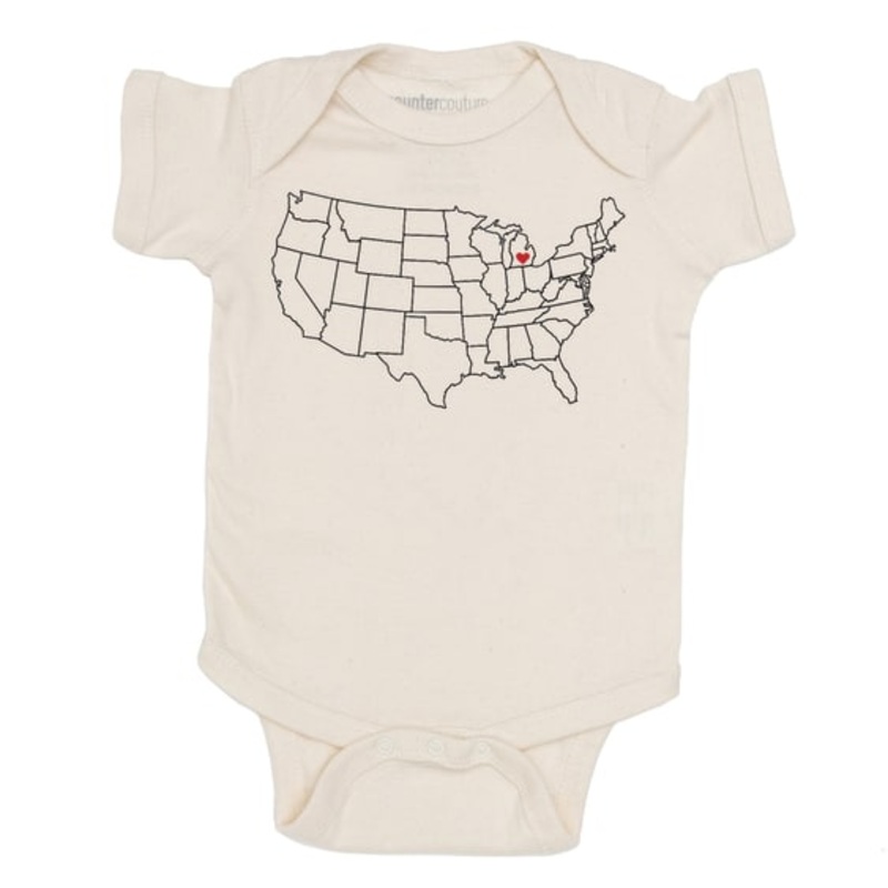 Map Onesie – Virginia (Various) 3-6m Smoke