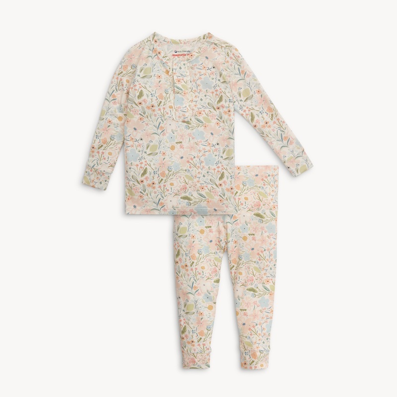 Modal Long Sleeve Toddler Pajamas w/ Ruffle – Charlotte 2T