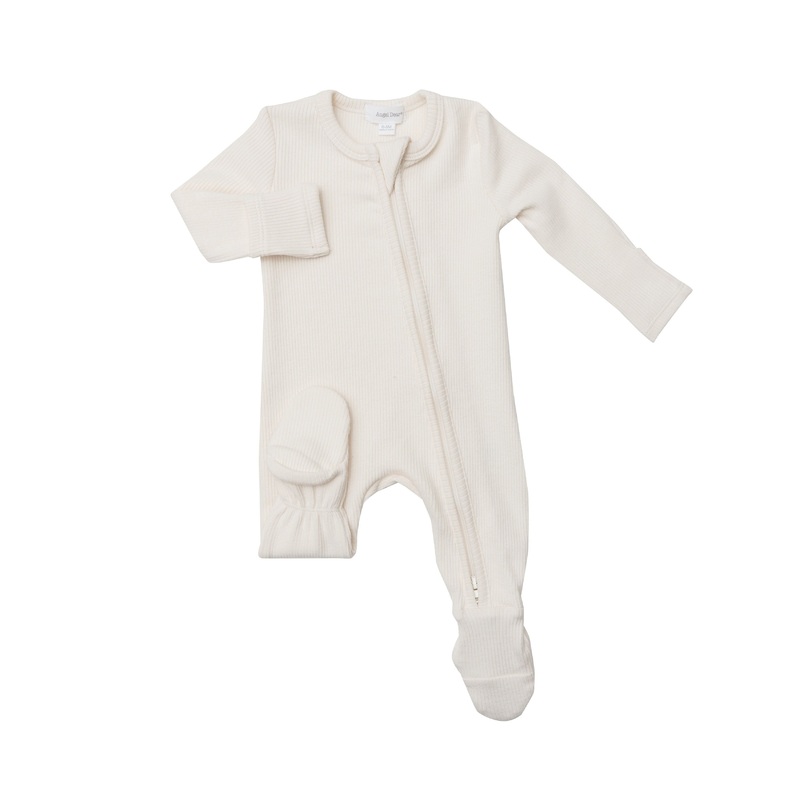Bamboo Zipper Footie – Sugar Swizzle NB