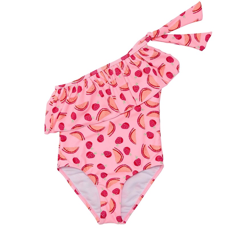 One Shoulder Swimsuit – Berry Sweet 2 (1-2Y)