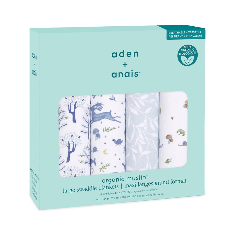 Organic Cotton Muslin Swaddles (4 Pack) – Outdoors
