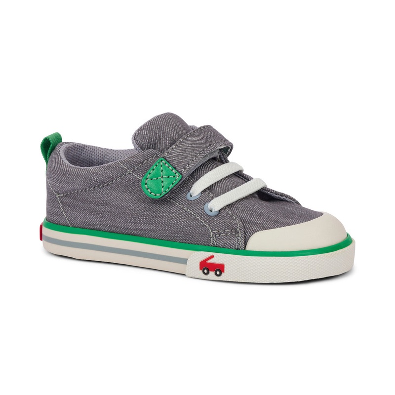 Stevie II – Gray Denim/Green Size 5