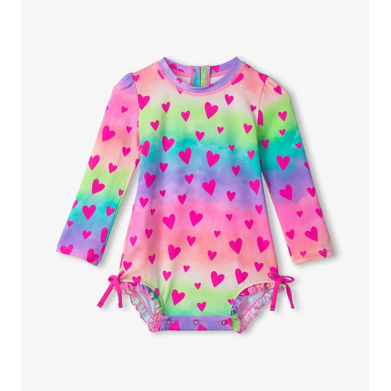 Kaleidescope Hearts Baby Rashguard Swimsuit 3-6m