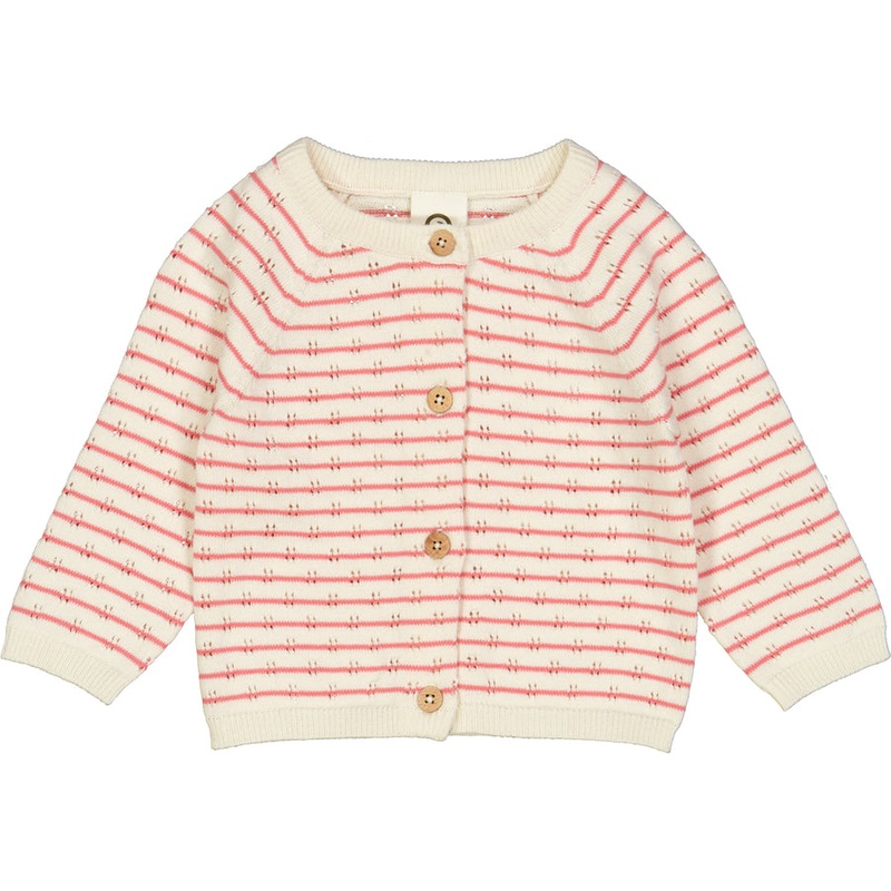 Knit Stripe Cardigan – Bubblegum 0-3m