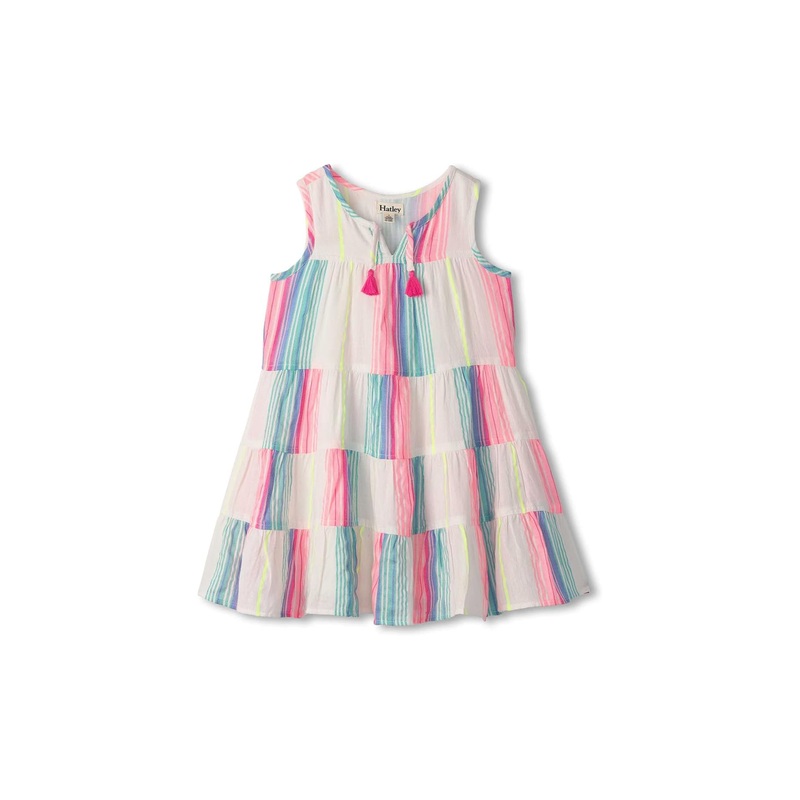 Neon Stripes Tiered Dress 2T