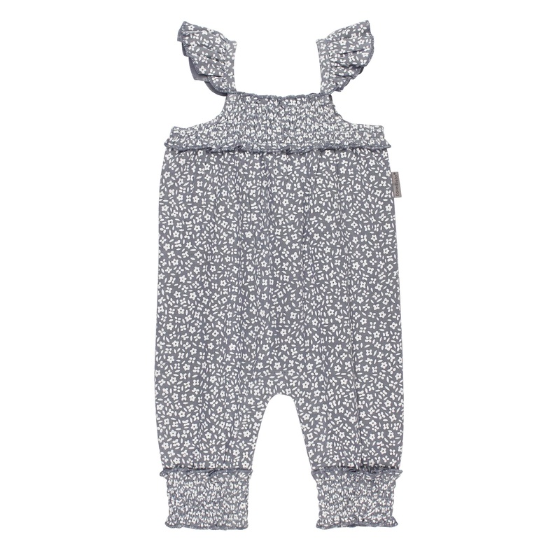 Organic Muslin Sleeveless Romper – Blueberry Floral 0-3m