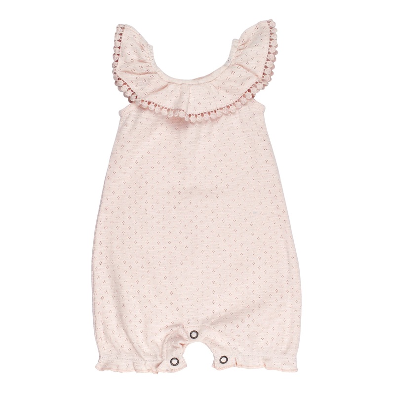 Organic Pointelle Bubble Romper – Cotton Candy 0-3m