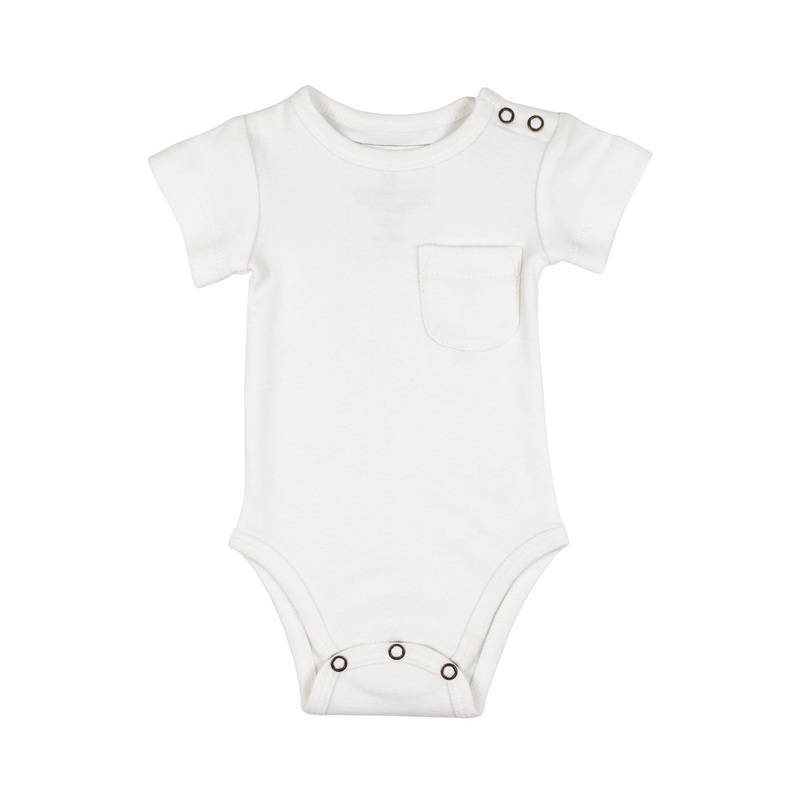 Organic Short-Sleeve Bodysuit – White 0-3m