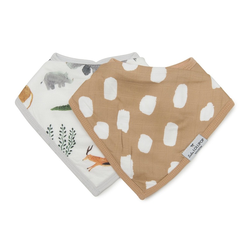 Luxe Muslin Bandana Bib Set – Safari Jungle